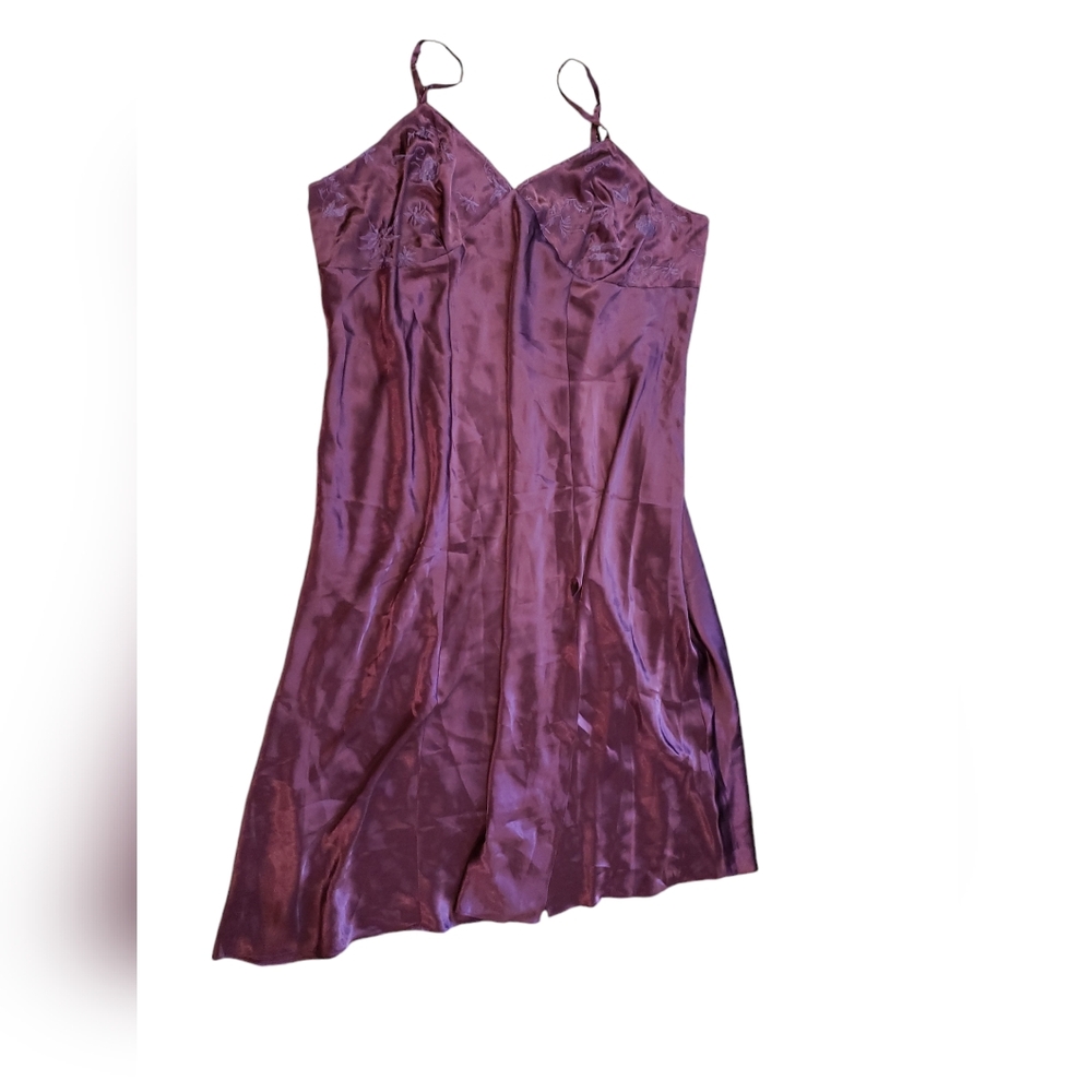 Lane Bryant Intimates 26/28 Slip Nightgown Lingerie Babydoll Purple Embroidered